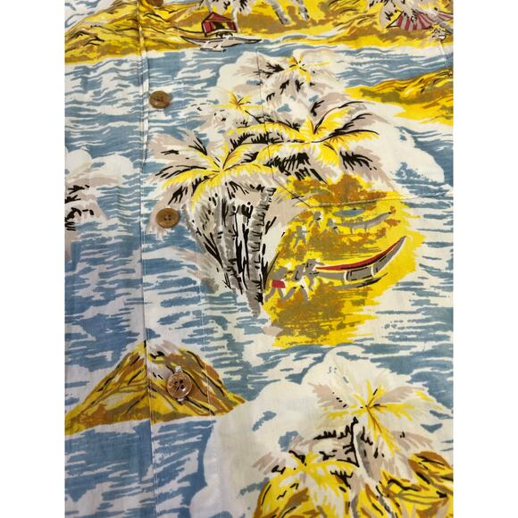 The Territory Ahead Men’s Retro Hawaiian Camp Shirt XL, Cotton‎ Island Sailboats - Picture 6 of 14